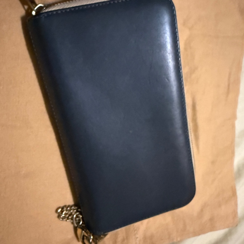 Chloe Light Gray and dark Navy Leather long Wallet - Picture 4 of 13